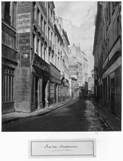 Rue des Bourdonnais (von rue de Rivoli) Paris 1858-78 von Charles Marville